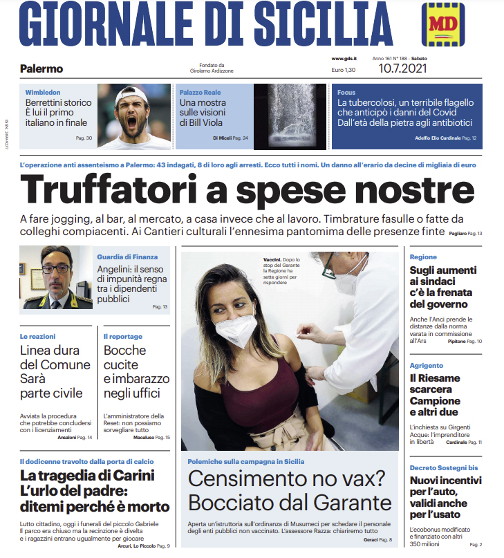 Prima Pagina Giornale Di Sicilia Truffatori A Spese Nostre