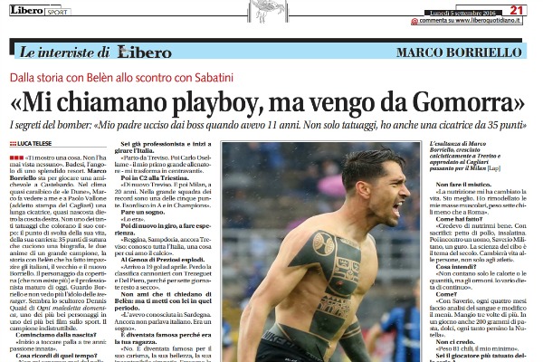 Serie A Borriello Mi chiamano playboy ma vengo da Gomorra . I