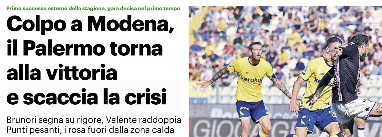 Colpo A Modena: Il Palermo Torna Alla Vittoria E Scaccia La Crisi ...