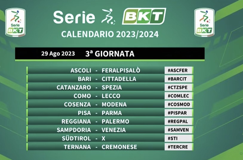 Calendario Serie B 2023/24: Terza Giornata Reggiana-Palermo ...